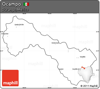 Blank Simple Map of Ocampo, cropped outside