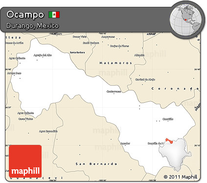 Classic Style Simple Map of Ocampo