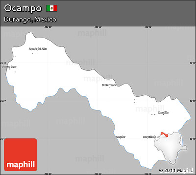 Gray Simple Map of Ocampo, single color outside