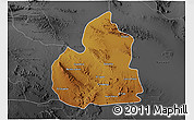 Physical 3D Map of San Juan de Guadalupe, darken, desaturated