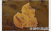 Physical 3D Map of San Juan de Guadalupe, darken