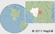 Savanna Style Location Map of San Juan de Guadalupe, highlighted parent region, hill shading