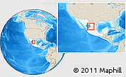 Shaded Relief Location Map of San Juan de Guadalupe, highlighted country, highlighted parent region, within the entire country