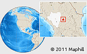 Shaded Relief Location Map of San Juan de Guadalupe, highlighted parent region