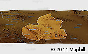 Physical Panoramic Map of San Juan de Guadalupe, darken
