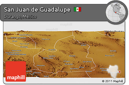 Physical Panoramic Map of San Juan De Guadalupe