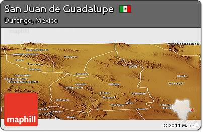 Physical Panoramic Map of San Juan De Guadalupe
