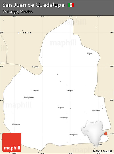 Classic Style Simple Map of San Juan De Guadalupe