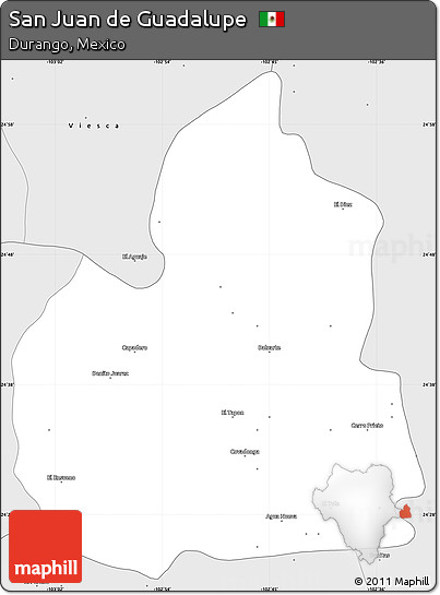 Silver Style Simple Map of San Juan De Guadalupe
