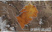 Physical 3D Map of San Juan del Rio, semi-desaturated
