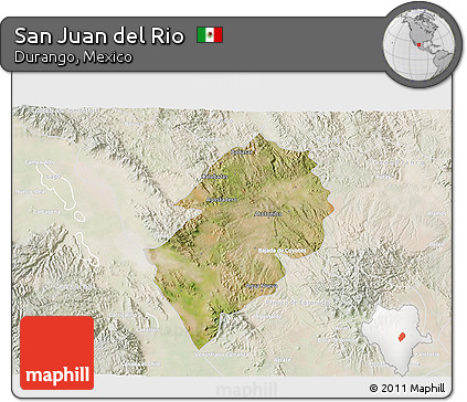 Satellite 3D Map of San Juan Del Rio, lighten
