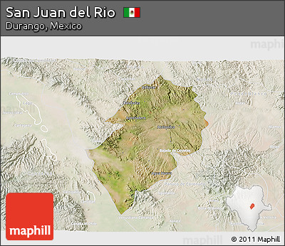 Satellite 3D Map of San Juan Del Rio, lighten