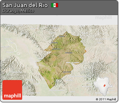 Satellite 3D Map of San Juan Del Rio, lighten