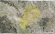 Satellite 3D Map of San Juan del Rio, semi-desaturated