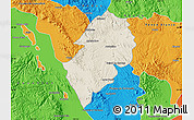 Shaded Relief Map of San Juan del Rio, political outside