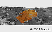 Physical Panoramic Map of San Juan del Rio, desaturated