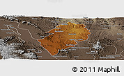 Physical Panoramic Map of San Juan del Rio, semi-desaturated