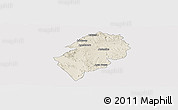 Shaded Relief Panoramic Map of San Juan del Rio, cropped outside