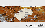 Shaded Relief Panoramic Map of San Juan del Rio, physical outside