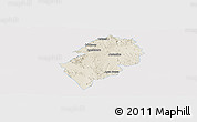 Shaded Relief Panoramic Map of San Juan del Rio, single color outside