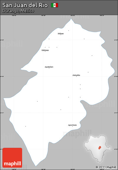 Gray Simple Map of San Juan Del Rio, single color outside