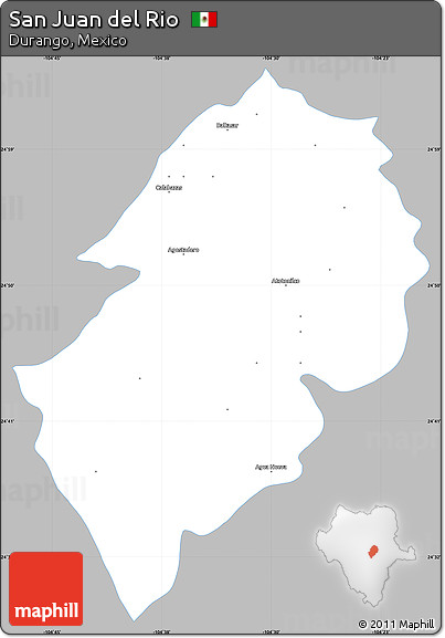Gray Simple Map of San Juan Del Rio, single color outside