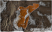 Physical 3D Map of Suchil, darken, semi-desaturated