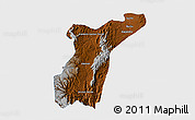 Physical 3D Map of Suchil, single color outside