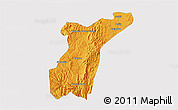 Political 3D Map of Suchil, single color outside
