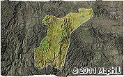 Satellite 3D Map of Suchil, darken, semi-desaturated
