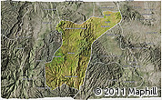 Satellite 3D Map of Suchil, semi-desaturated