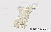 Shaded Relief 3D Map of Suchil, single color outside