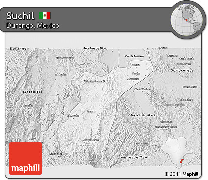 Silver Style 3D Map of Suchil