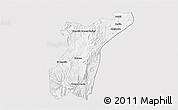 Silver Style 3D Map of Suchil, single color outside