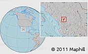 Gray Location Map of Suchil, hill shading