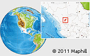 Physical Location Map of Suchil, highlighted country