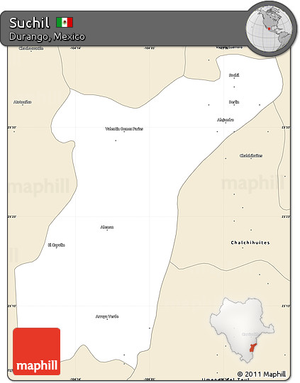 Classic Style Simple Map of Suchil