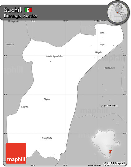 Gray Simple Map of Suchil