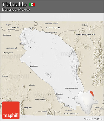 Classic Style 3D Map of Tlahualilo