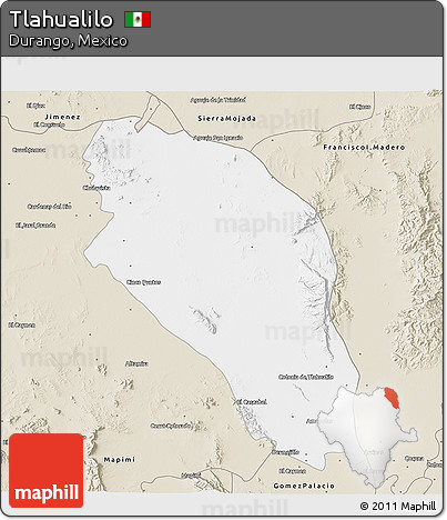 Classic Style 3D Map of Tlahualilo
