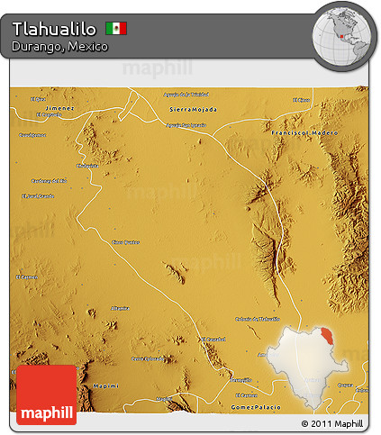 Physical 3D Map of Tlahualilo