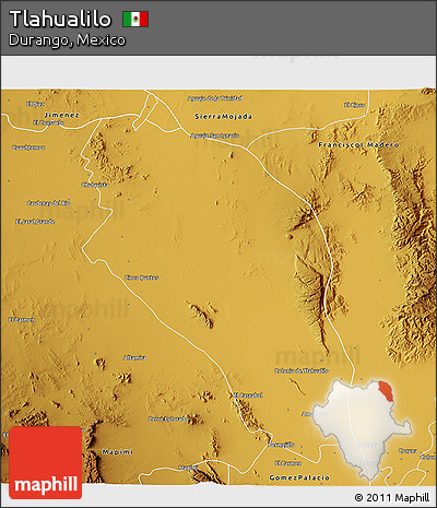 Physical 3D Map of Tlahualilo