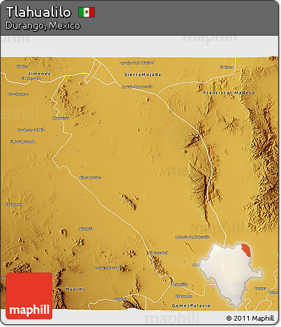 Physical 3D Map of Tlahualilo