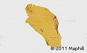 Physical 3D Map of Tlahualilo, single color outside