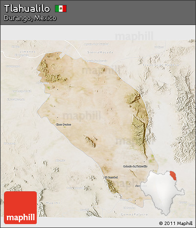 Satellite 3D Map of Tlahualilo, lighten