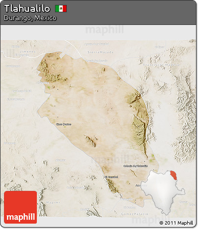 Satellite 3D Map of Tlahualilo, lighten