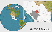 Satellite Location Map of Tlahualilo, highlighted country, highlighted parent region