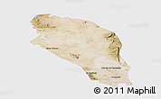 Satellite Panoramic Map of Tlahualilo, single color outside