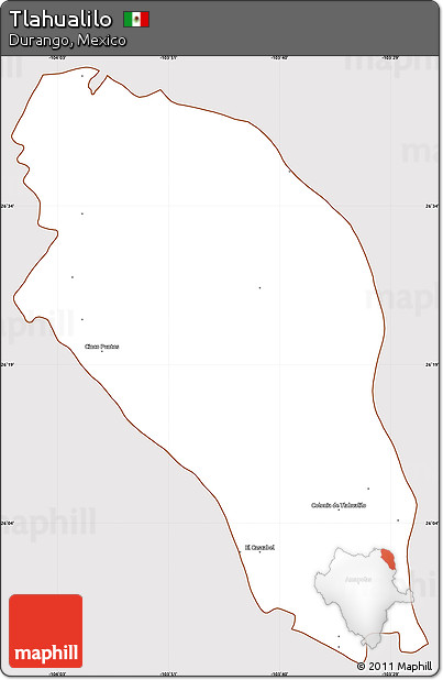 Classic Style Simple Map of Tlahualilo, cropped outside
