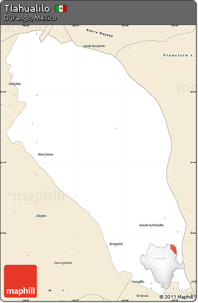 Classic Style Simple Map of Tlahualilo